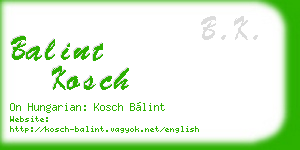 balint kosch business card